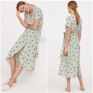 H&M V Neck Tulip Front Floral Wrap Maxi Dr…